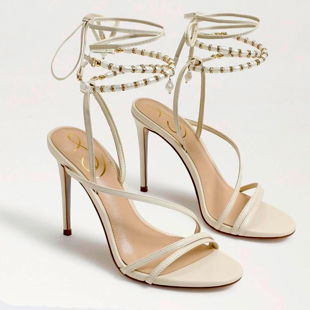 NWT Sam Edelman Scarlette Beaded Ankle Strap Stiletto